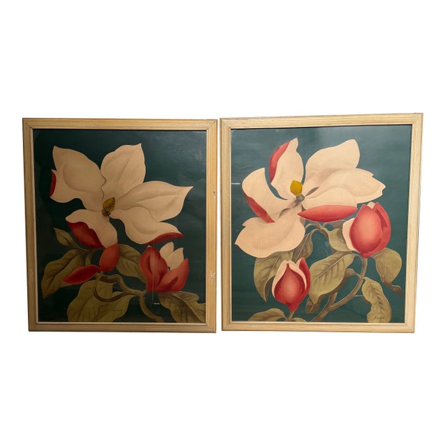 1940s Framed Magnolia Screengraph Prints - A Pair For Sale