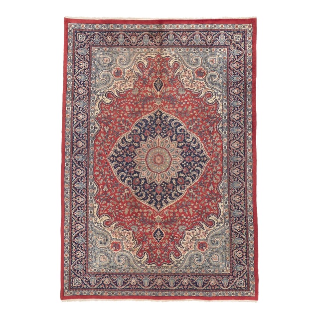 Late 20th Century Vintage Indian Tabriz Rug - 08'00 X 11'04 For Sale