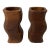 Rustic Swizzle Wooden Candleholders - A Pair For Sale