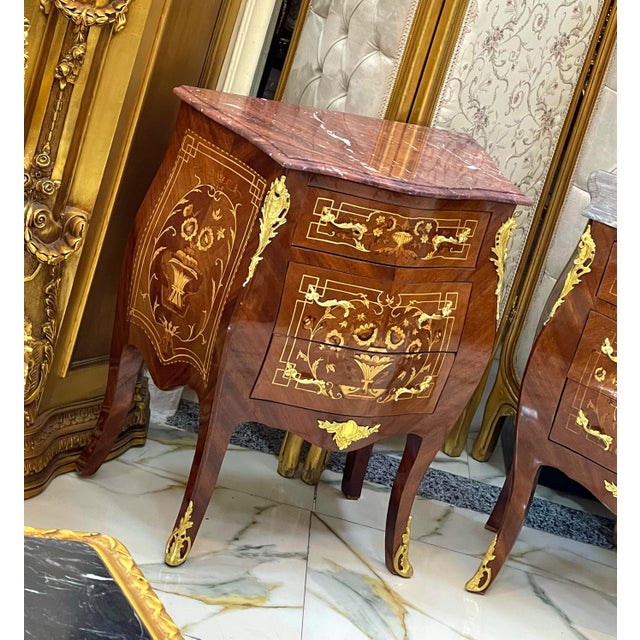 Add refined European elegance to your interior with this beautifully crafted French-style wooden nightstand, featuring a...