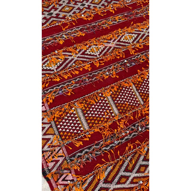 Red 1980s Moroccan Kilim Zemmour Rug - 9.5 X 5.35 Ft For Sale - Image 8 of 11