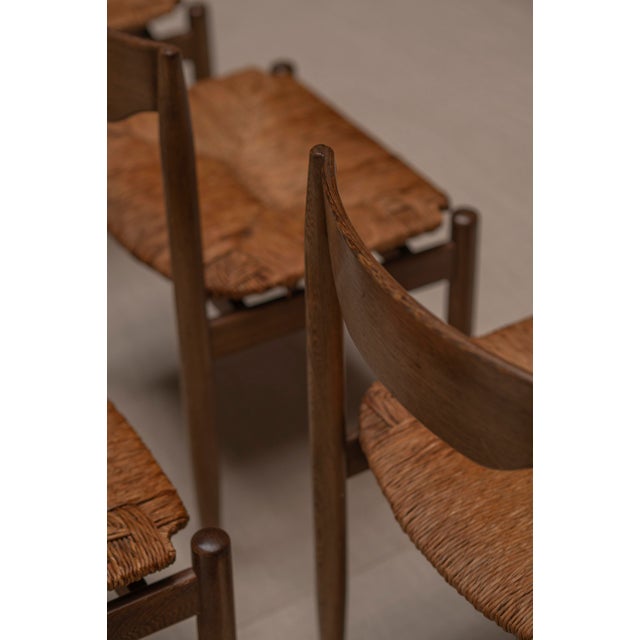 Mid-Century Wengé and Rattan Dining Chairs, 1970s, Set of 6 For Sale - Image 18 of 18