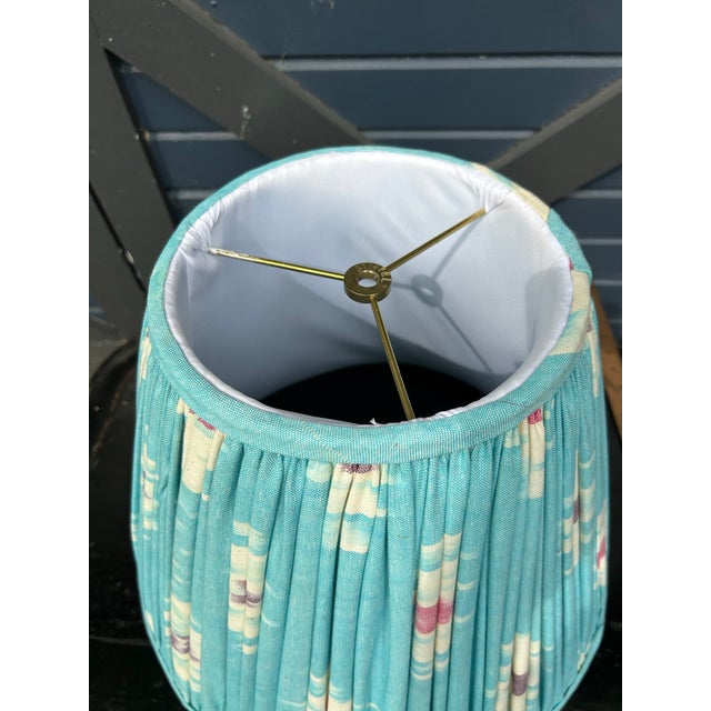 Boho Chic Shirred Ikat Lampshade For Sale - Image 3 of 5