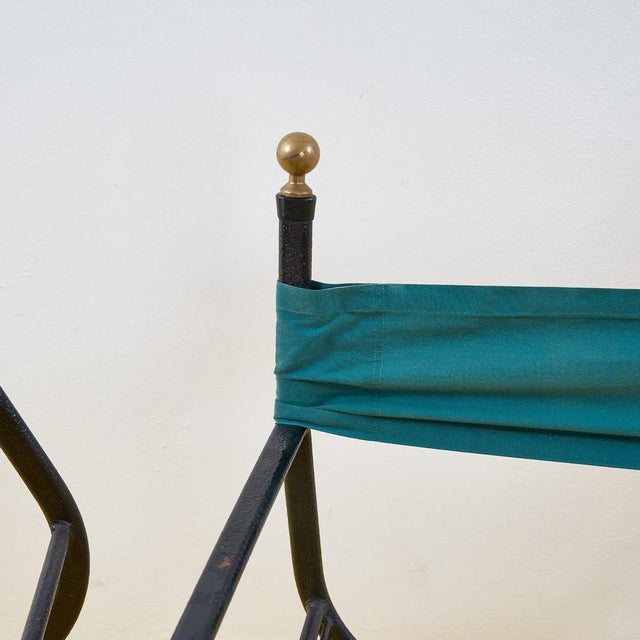 Vintage Metal Directors Chairs For Sale - Image 3 of 8