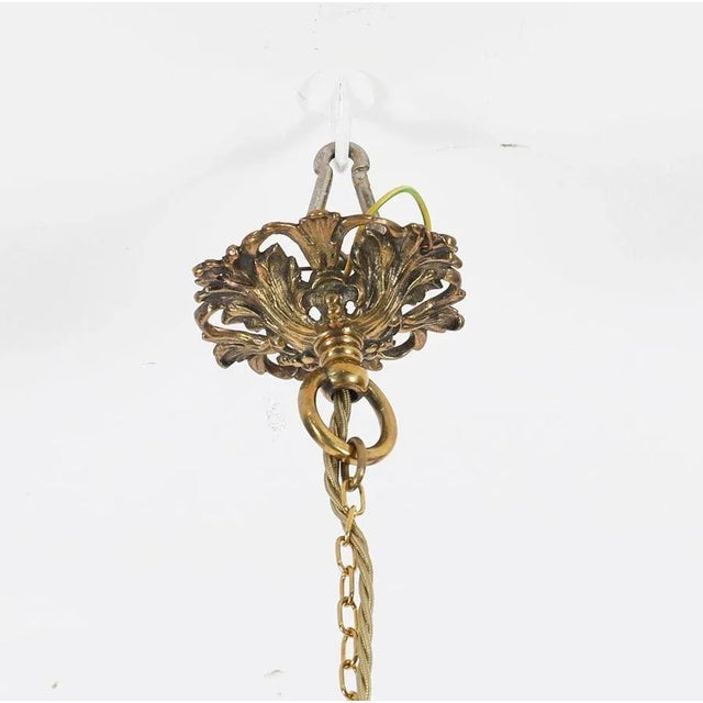Antique Edwardian Brass & Cut Crystal Ceiling Lights, 1900, Set of 2 For Sale - Image 12 of 16