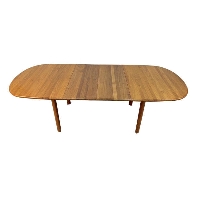 Mid-Century Modern Teak Oval Extension Dining Table For Sale