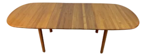 Mid-Century Modern Teak Oval Extension Dining Table