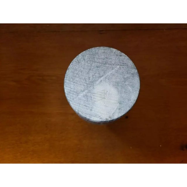 Grey/White Marble Footed Baluster Vase For Sale - Image 4 of 5