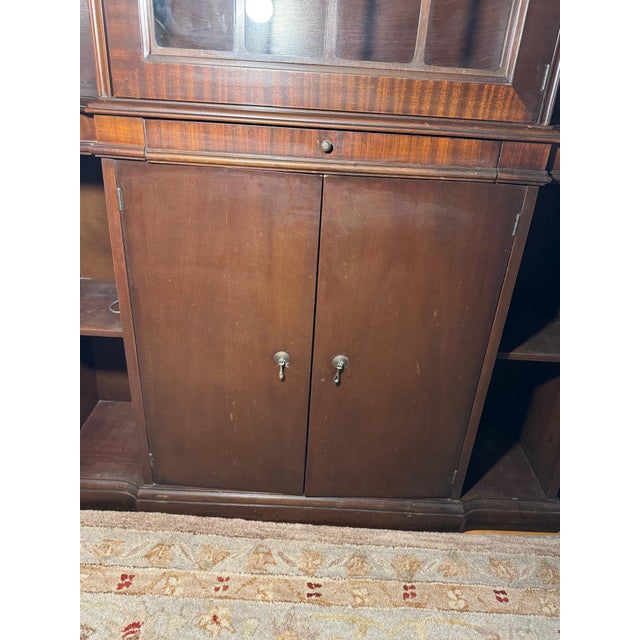 Wood 19th-Century Style Solid Wood Curio Cabinet — Tall Display Case With Glass Door & Shelving For Sale - Image 7 of 12