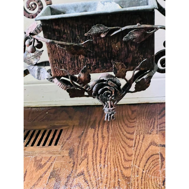 1900 - 1909 Early 20th Century Edgar Brandt Style Art Deco Console Marble Topped Table and Hanging Wall Mirror For Sale - Image 5 of 12