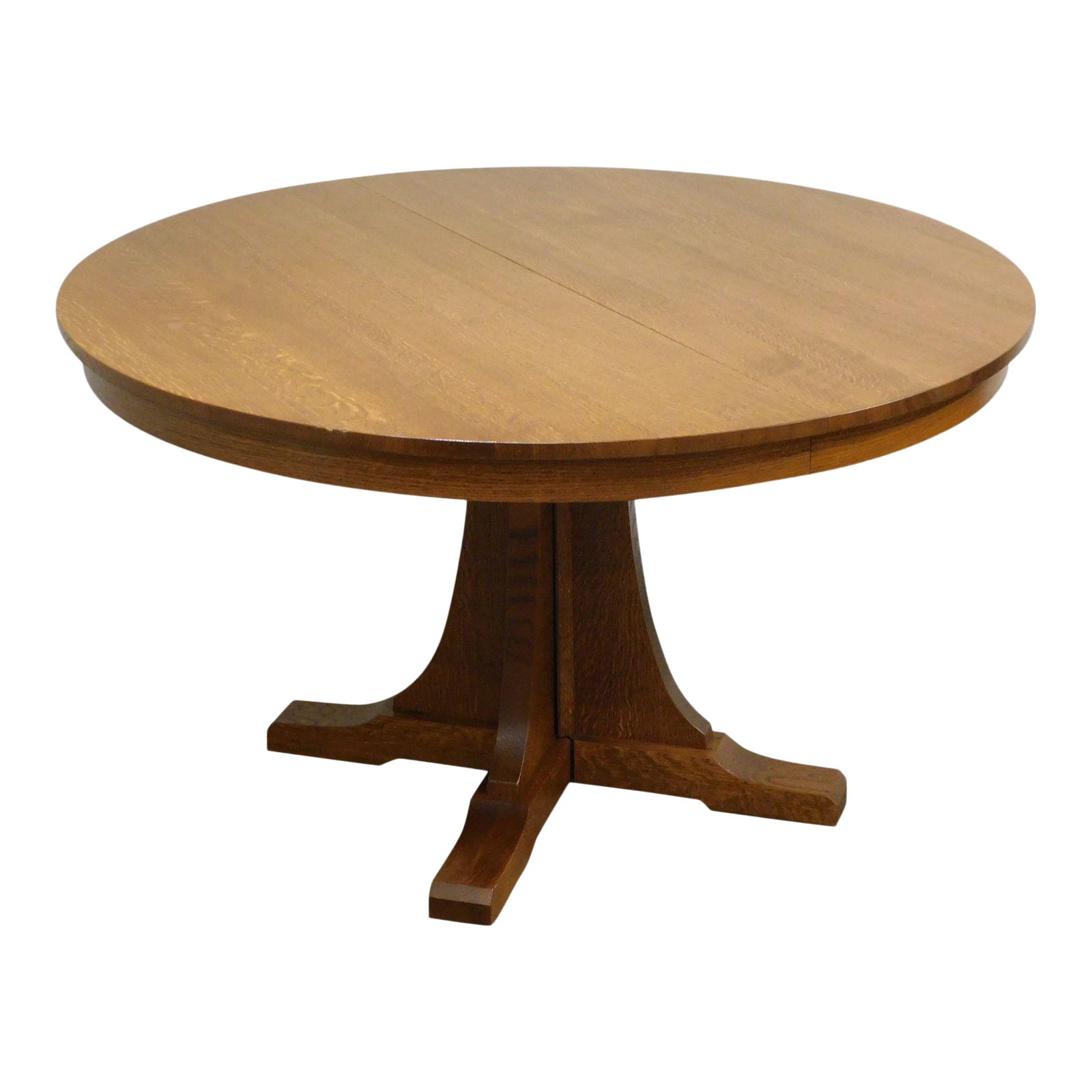 Stickley Mission Collection Oak Expendable 52 Round Pedestal Dining Table Chairish