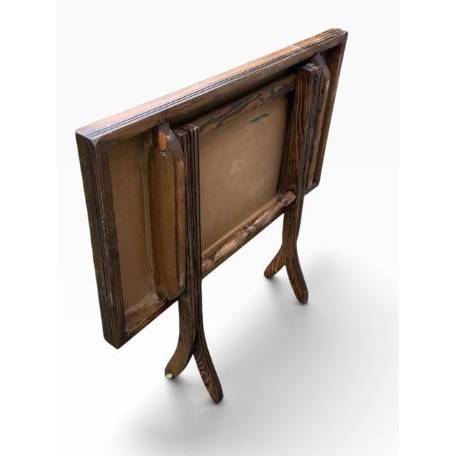 Coffee Mid-Century Vintage Wood Folding Occasional Table in Coffee Walnut Refinished For Sale - Image 8 of 8