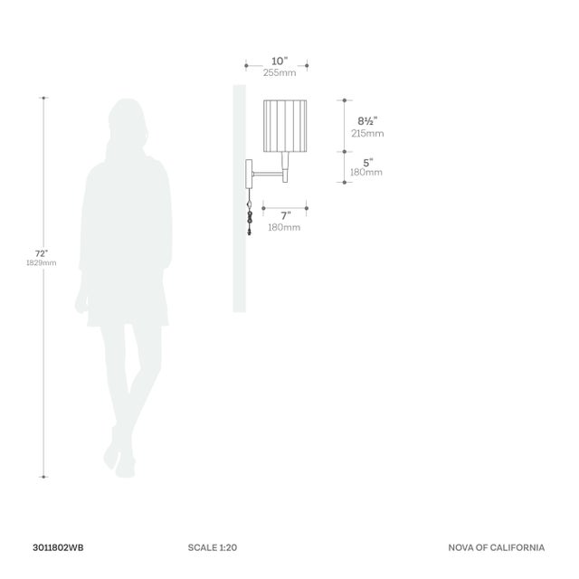 Linen Scalloped Wall Sconce - Plug-In, Walnut, Weathered Brass, White Linen, Diffuser, Inline Dimmer For Sale - Image 8 of 8