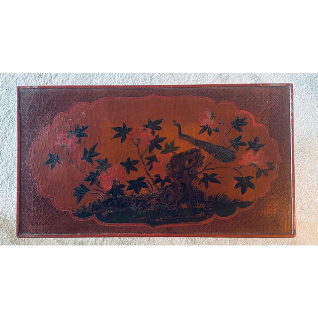 Late 19th Century Chinese Red Lacquer Side Table, Drinks Table, 19th C. For Sale - Image 5 of 11