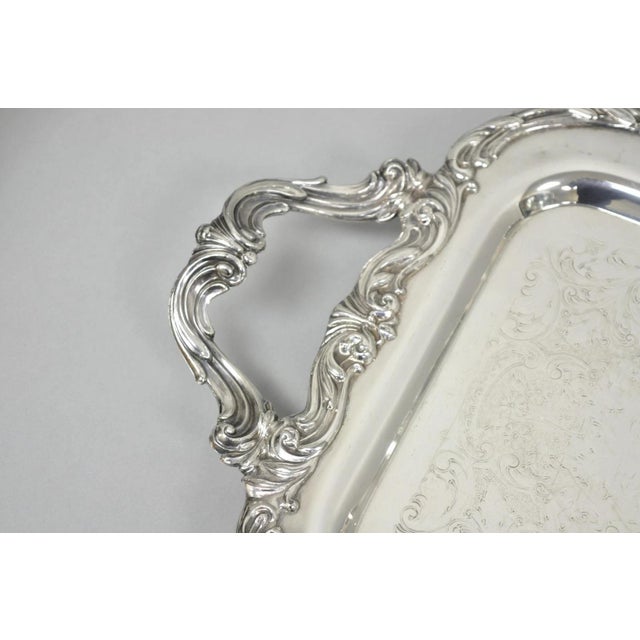 Vintage Fb Rogers Victorian Silver Plated Narrow Serving Platter Bar Tray For Sale - Image 4 of 14