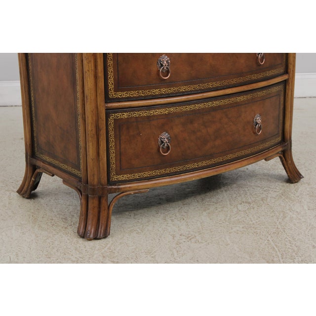 Maitland Smith Bamboo Form Leather Surface Chest For Sale - Image 11 of 14