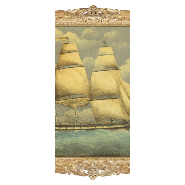 English School Artist, Malabar Sailing Ship, 19th Century, Oil Painting on Canvas For Sale - Image 6 of 8