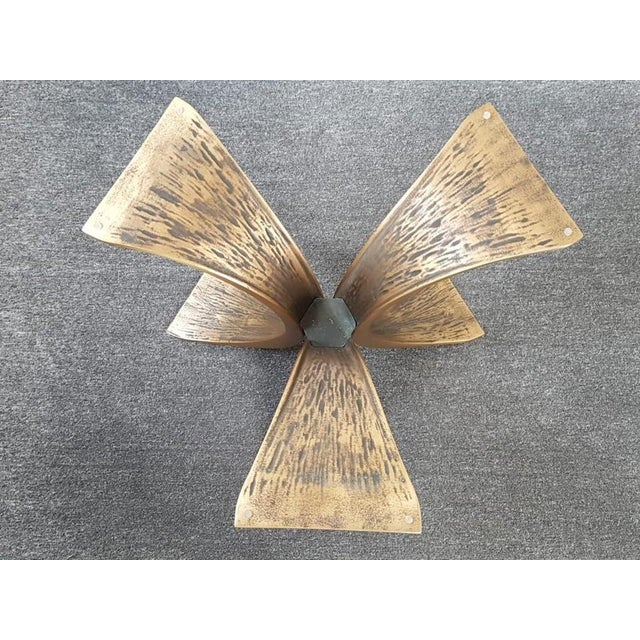 Vintage Brutalist Coffee Table in Bronze and Glass, 1970s For Sale - Image 10 of 12