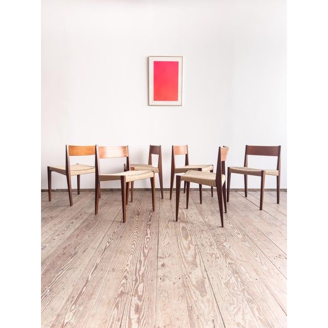 Pia Dining Room Chairs in Walnut with Wickerwork by Poul Cadovius, Set of 6 For Sale - Image 16 of 16