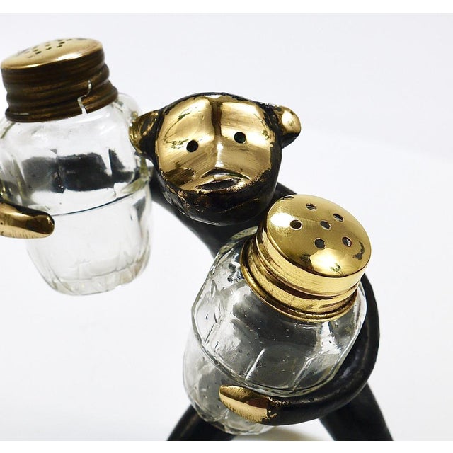 Black Monkey Salt and Pepper Shakers by Walter Bosse for Herta Baller, Austria, 1950s For Sale - Image 8 of 17