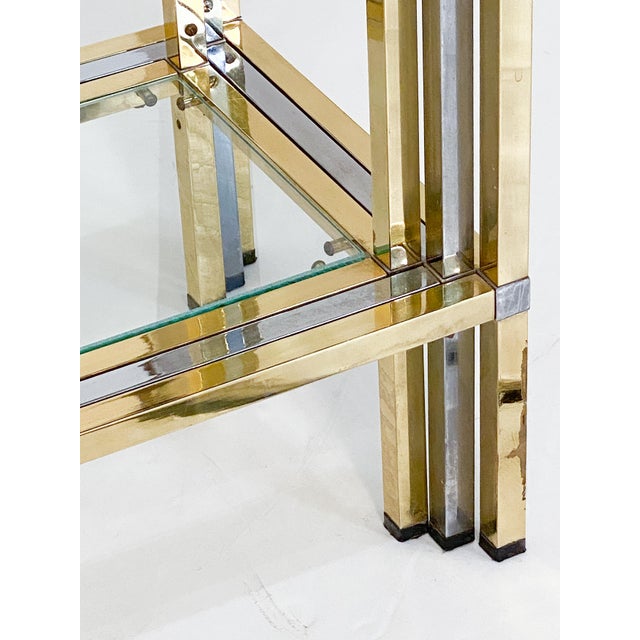Italian Modern Console Table of Brass, Chrome, and Glass by Romeo Rega For Sale - Image 10 of 11