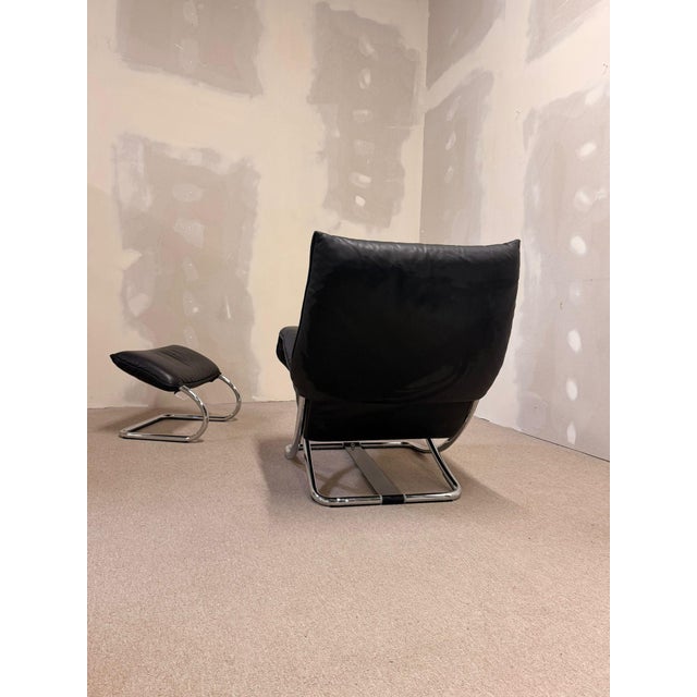 Metal Set of Rocking Chair with Ottoman by Robert Haussmann, 1970s For Sale - Image 7 of 12
