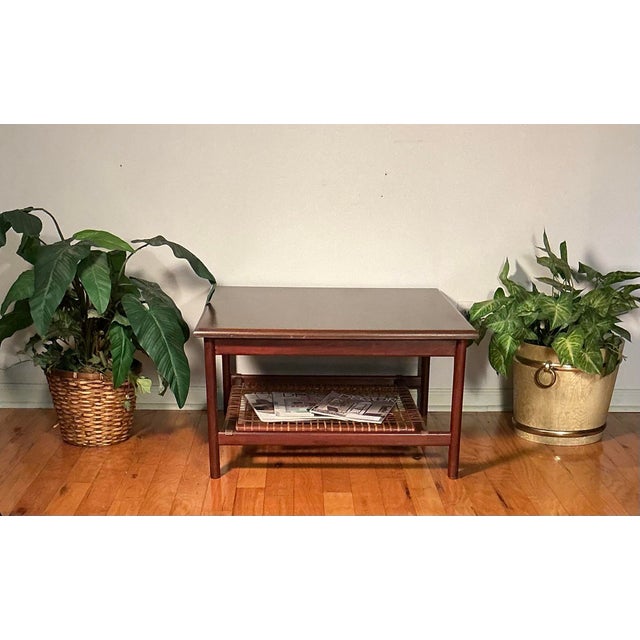 Mid-Century Modern Dux Teak & Cane Square End Table, Made in Sweden Circa 1960s For Sale - Image 12 of 12