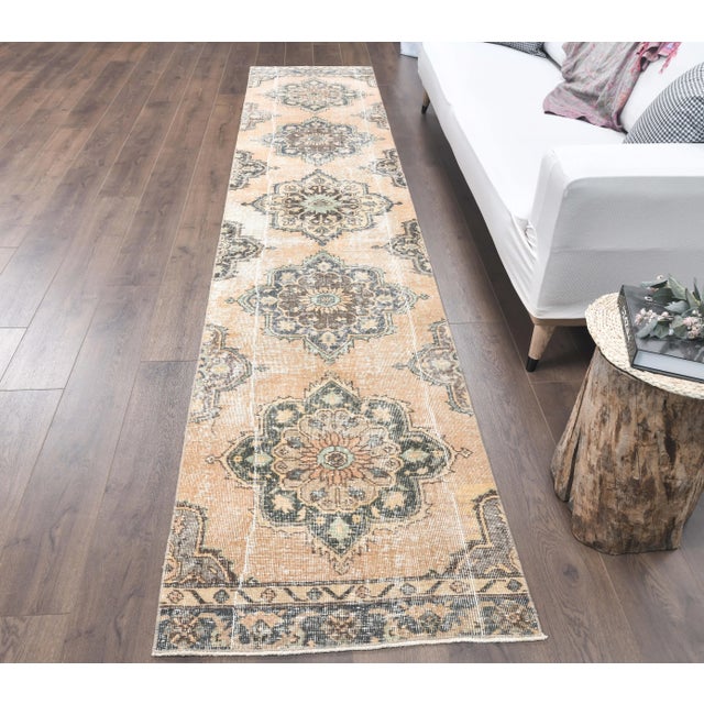Turkish 2'6x12'5 Konya - Vintage Turkish Hand-Knotted Runner Rug For Sale - Image 3 of 9