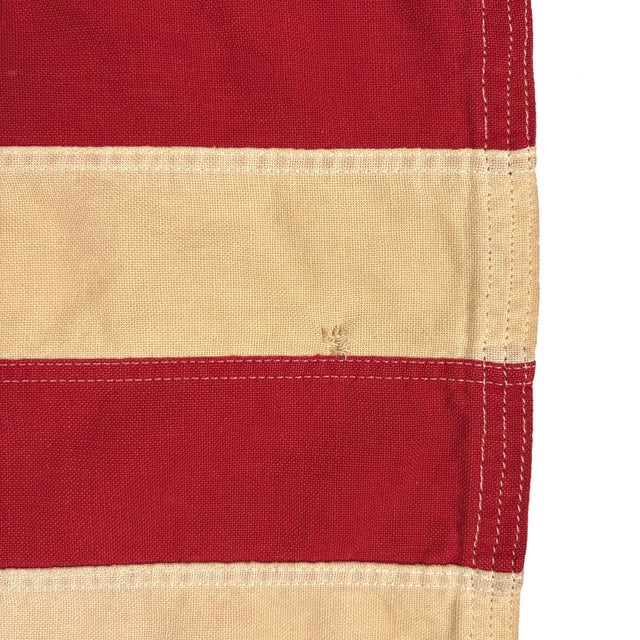 Late 20th Century Vintage Cotton Embroidered American Flag For Sale - Image 5 of 5