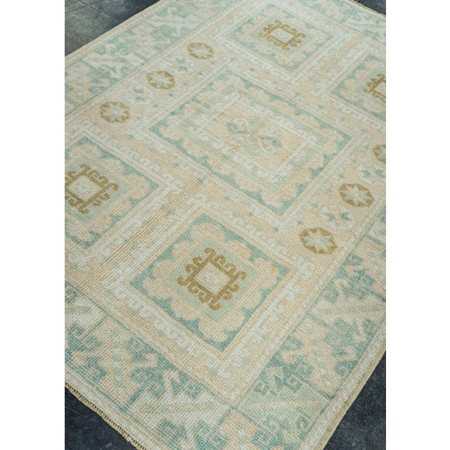 Tan Turkish Vintage Rug 4'3" x 5'9" #20790 For Sale - Image 8 of 8