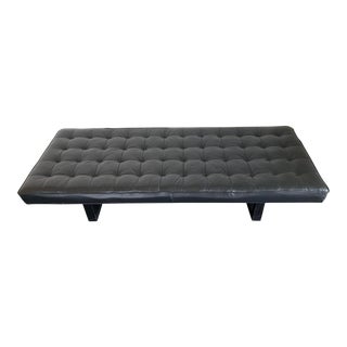 Late 20th Century Black Leather Daybed For Sale