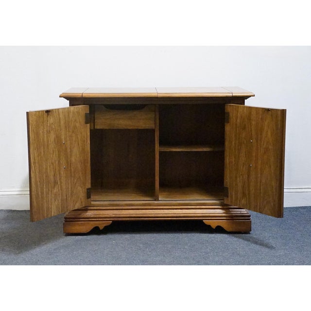 Stanley Furniture Walnut Italian Mediterranean Style 62" Flip Top Server Buffet For Sale - Image 11 of 18