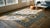 1870s Blue Floral Antique English Victorian Needlepoint Carpet 6' X 6' Flatweave Wool Rug For Sale - Image 11 of 12