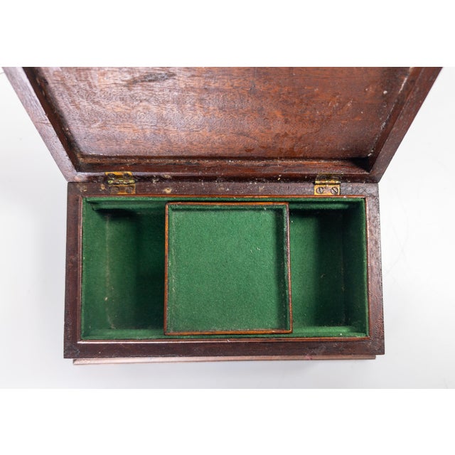 Early 20th Century Folk Art Inlaid Wood Dresser Box With Alligator Surface For Sale - Image 10 of 14