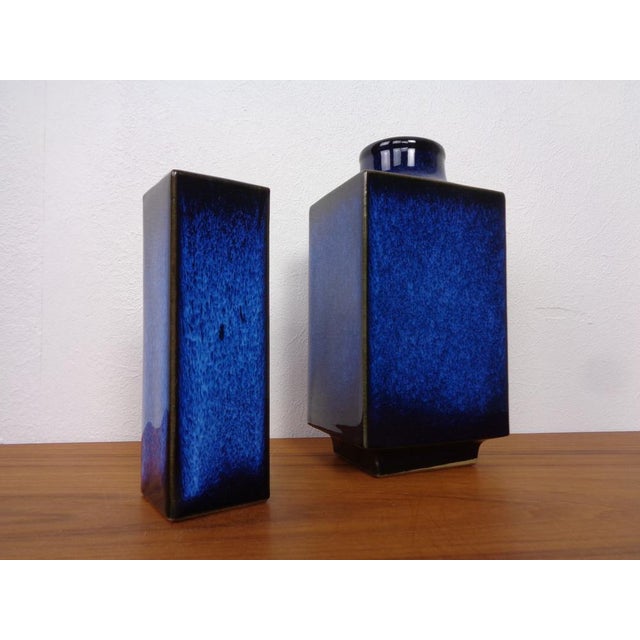 Blue Japanese Ceramic Vases, 1960s, Set of 2 For Sale - Image 3 of 16