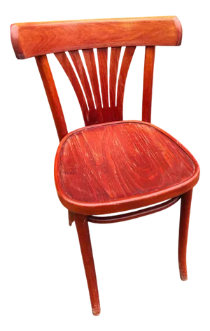 Honey Red Fan Back Dining Chair, 1970s