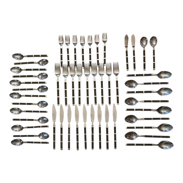 1950s Safari by Stanley Roberts Flatware Silverware - Set of 51 Pieces For Sale