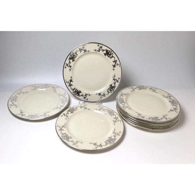 Set of Eight Bavarian Chinoiserie Silver Overlay Service Dinner Plates For Sale In Philadelphia - Image 6 of 8