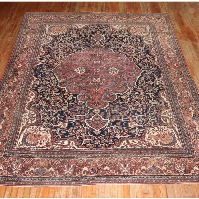 Zabihi Collection 19th Century Persian Sarouk Ferehan Rug - 8'4" x 11'11" For Sale - Image 9 of 12
