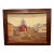 Red Barn in Rural Landscape. Oil on Board. Litavic, 1962. For Sale