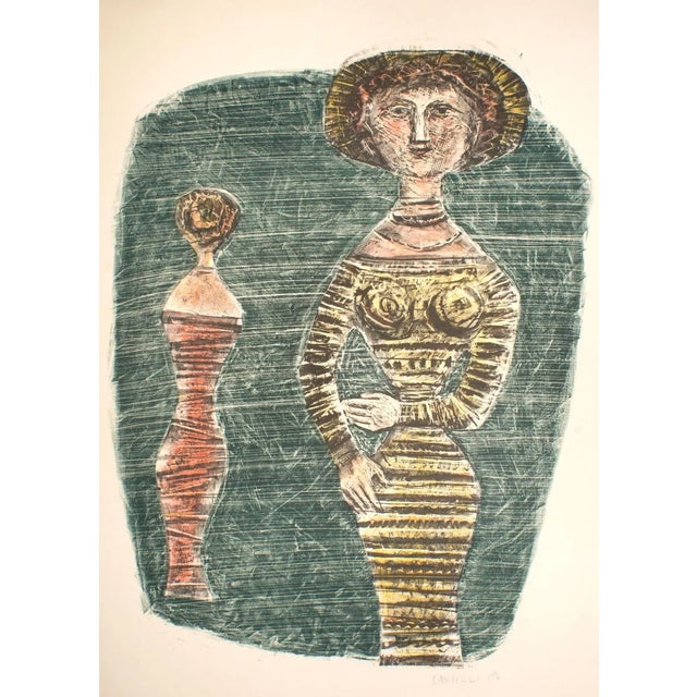 The Promenaders - Original Lithograph by Massimo Campigli - 1957 1957 For Sale