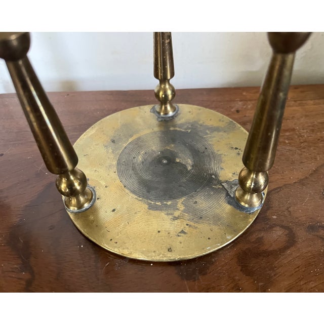 Antique 19th Century English Victorian Miniature Brass Tripod Table Trivet or Candle Riser Stand For Sale - Image 18 of 18