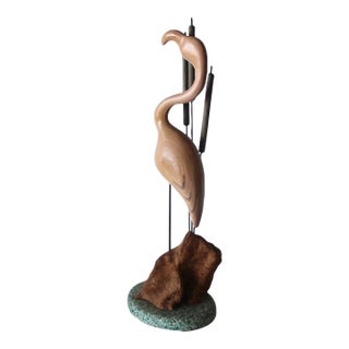 Woodland Flamingo Sculpture Style of William Watson Mantel Top Sculpture For Sale