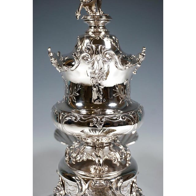 Viennese Art Nouveau Silver Caviar Stand from Würbel & Czokally, 1900s For Sale - Image 9 of 17