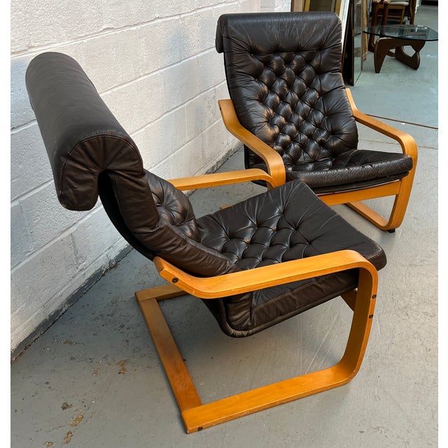 Mid 20th Century Vintage Ikea "Poem" Chairs Attributed to Noboru Nakamura For Sale - Image 5 of 16