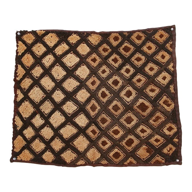 Pine Cone African Kuba Cloth Panel For Sale