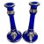 Silver Overlay Colbalt Blue Grape and Leaf Candlestick Candle Holders - A Pair For Sale - Image 10 of 10