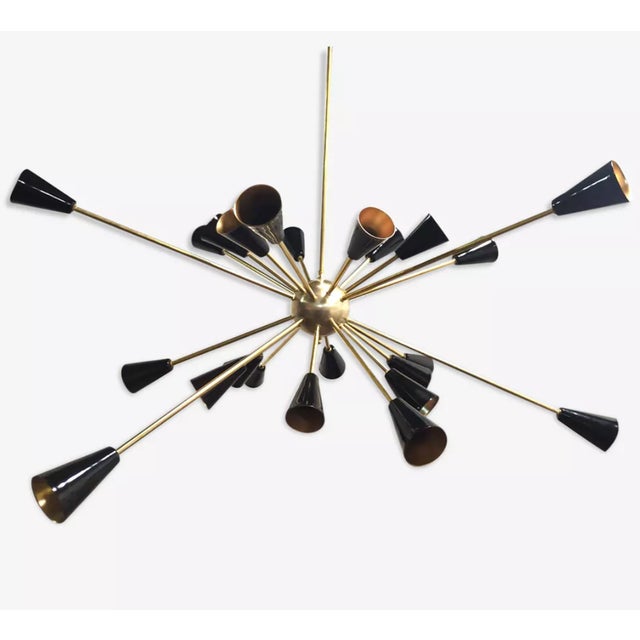 Sputnik Brass Ceiling Lamp, 1950s For Sale - Image 9 of 9