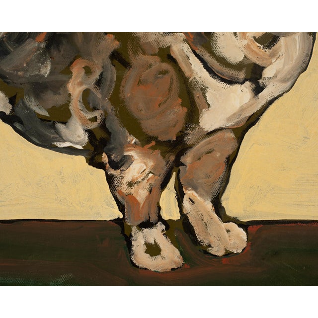 Olive Ira Yeager Corgi Dog Oil on Canvas Folk Art Painting 2005 For Sale - Image 8 of 18