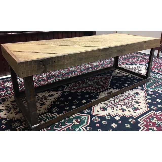 Industrial Wood & Metal Coffee Table Chairish